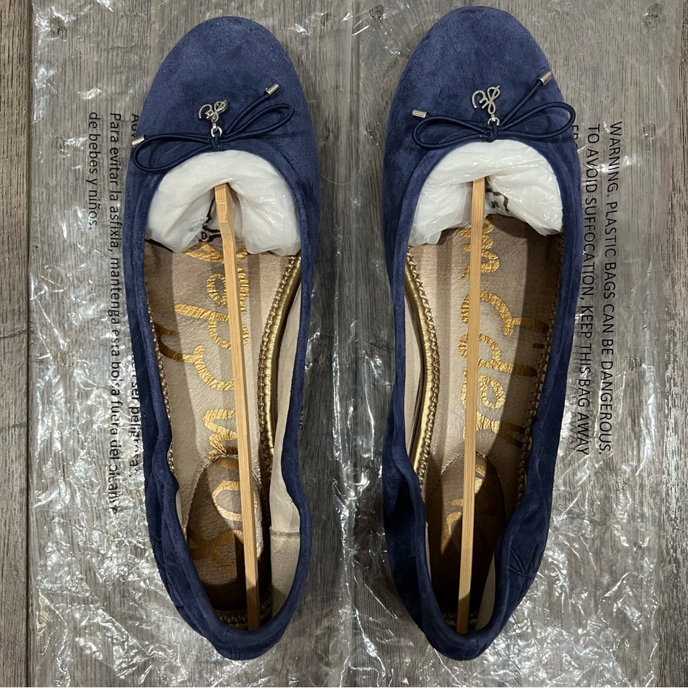 AUTHENTIC Sam Edelman Navy Blue Suede Flats!